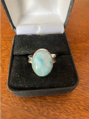 Larimar & Sterling Ring Size 8
